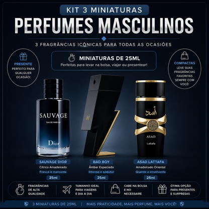 Kit Masculino Noite (3 Miniaturas)