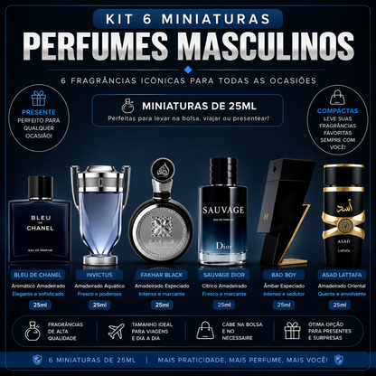Kit Combo Masculino Dia e Noite (6 Miniaturas)