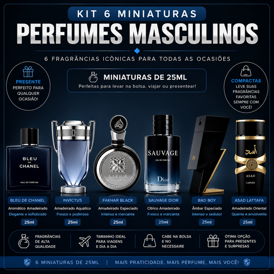 Kit Combo Masculino Dia e Noite (6 Miniaturas)